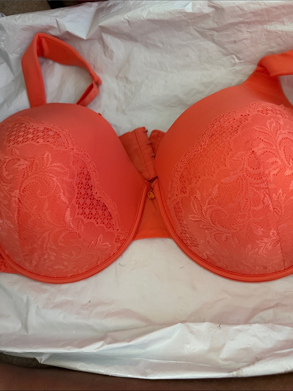 Ashley Stewart Coral Lace Push-Up Bra